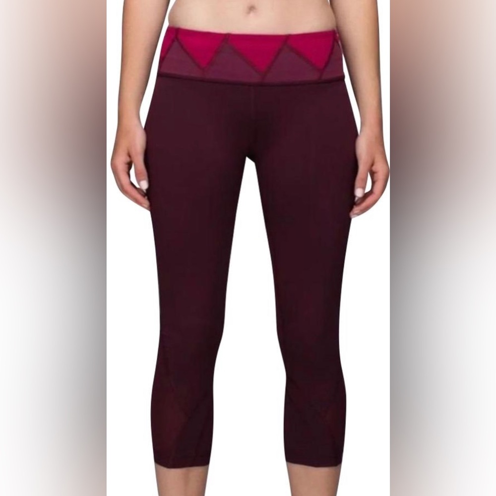 Lululemon Pace Rival‎ Burgundy Crop 21.5" Leggings Women’s 8